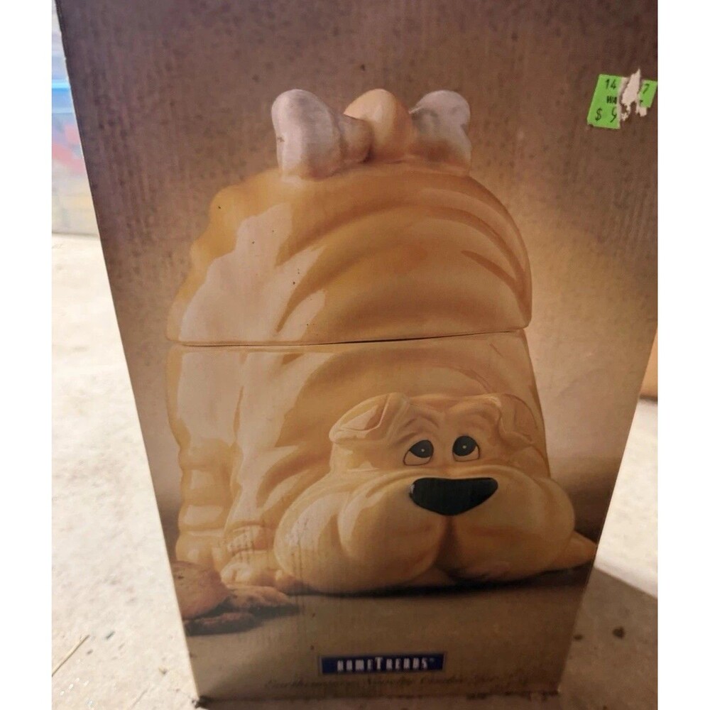 Vintage Savoy SHAR PEI Cookie Jar with Bone on its Tail for a Handle